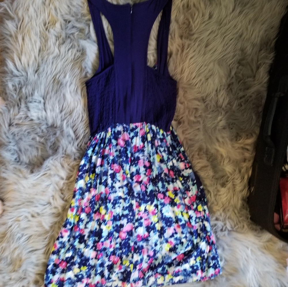 SALE! Xhilaration Navy Blue Floral Dress - Picture 3 of 4